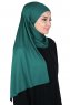 Kaisa - Mørk Grønn Praktisk Bumull Hijab