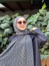 Kalila - Mørk Grønn Mønstret Bomull Hijab