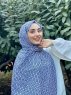 Kalila - Hvit Mønstret Bomull Hijab