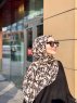 Lamia - Creme Mønstret Crepe Hijab - Mirach