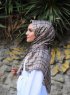 Mahmuna - Taupe Mønstret Satin Hijab