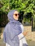 Malala - Marineblå Mønstret Bomull Hijab