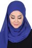 Malin - Blå Praktisk Chiffon Hijab