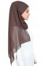 Malin - Brun Praktisk Chiffon Hijab