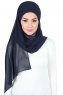 Malin - Marineblå Praktisk Chiffon Hijab