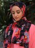 Marwa - Rosa Mønstret Crepe Hijab