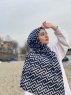 Meher - Svart Mønstret Bomull Hijab