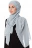 Mehtap - Grå Praktisk One Piece Chiffon Hijab