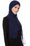 Mehtap - Marineblå Praktisk One Piece Chiffon Hijab