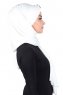 Mikaela - Creme & Khaki Praktisk Bumull Hijab