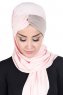 Mikaela - Gammelrosa & Taupe Praktisk Bumull Hijab