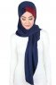 Mikaela - Marineblå & Bordeaux Praktisk Bumull Hijab