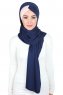 Mikaela - Marineblå & Gammelrosa Praktisk Bumull Hijab