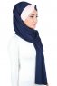 Mikaela - Marineblå & Gammelrosa Praktisk Bumull Hijab