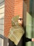 Muna - Khaki Mønstret Crepe Hijab - Mirach