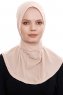Narin - Beige Praktisk One Piece Crepe Hijab