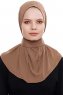 Narin - Brun Praktisk One Piece Crepe Hijab