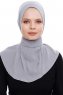 Narin - Lysegrå Praktisk One Piece Crepe Hijab