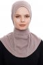 Narin - Mørk Taupe Praktisk One Piece Crepe Hijab