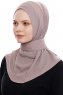 Narin - Mørk Taupe Praktisk One Piece Crepe Hijab