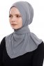 Narin - Mørk Grå Praktisk One Piece Crepe Hijab