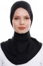 Narin - Svart Praktisk One Piece Crepe Hijab