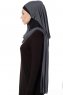 Naz - Mørk Grå & Svart Praktisk One Piece Hijab - Ecardin