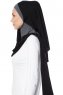 Naz - Svart & Mørk Grå Praktisk One Piece Hijab - Ecardin