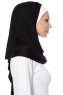 Naz - Svart & Hvit Praktisk One Piece Hijab - Ecardin