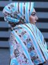 Niusha - Taupe Mønstret Voile Hijab