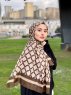 Nona - Brun Mønstret Bomull Hijab - Mirach