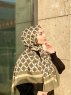 Nona - Khaki Mønstret Bomull Hijab - Mirach