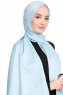 Nuray Glansig Ljusblå Hijab 8A04d