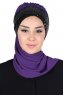 Olga - Lilla & Svart Praktisk Hijab