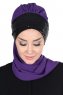 Olga - Lilla & Svart Praktisk Hijab