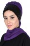 Olga - Lilla & Svart Praktisk Hijab