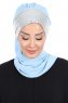 Olga - Lyseblå & Sølv Praktisk Hijab