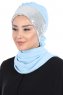 Olga - Lyseblå & Sølv Praktisk Hijab