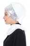 Olga - Offwhite & Sølv Praktisk Hijab