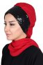 Olga - Rød & Svart Praktisk Hijab