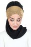 Olga - Svart & Gold Praktisk Hijab