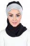 Olga - Svart & Sølv Praktisk Hijab
