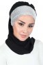 Olga - Svart & Sølv Praktisk Hijab