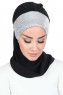 Olga - Svart & Sølv Praktisk Hijab