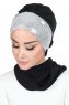 Olga - Svart & Sølv Praktisk Hijab