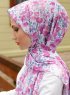 Pariza - Mørk Rosa Mønstret Hijab