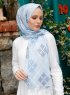 Pariza - Indigo Mønstret Hijab