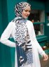 Pariza - Marineblå Mønstret Hijab