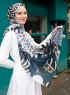 Pariza - Marineblå Mønstret Hijab