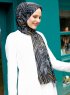 Pariza - Svart Sirkel Mønstret Hijab